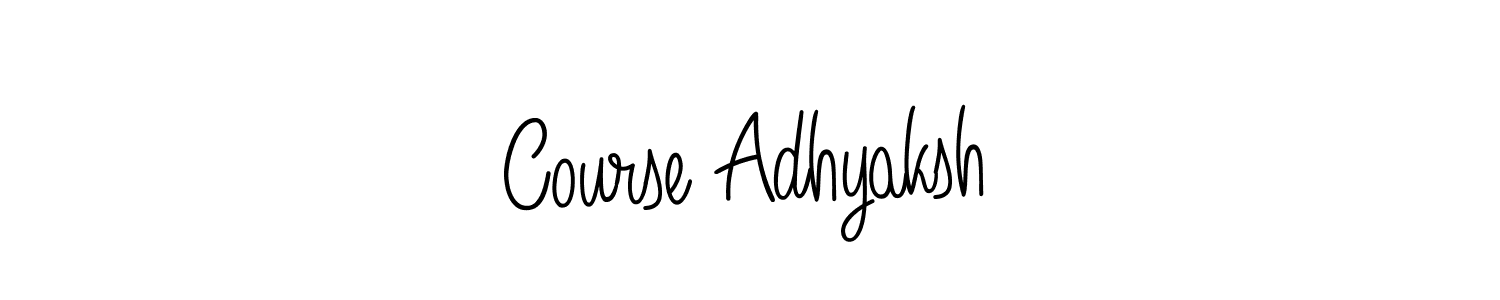Design your own signature with our free online signature maker. With this signature software, you can create a handwritten (Angelique-Rose-font-FFP) signature for name Course Adhyaksh. Course Adhyaksh signature style 5 images and pictures png