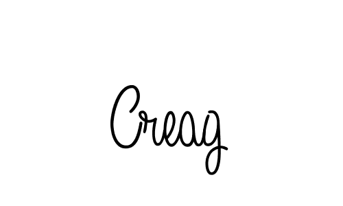 Make a beautiful signature design for name Creag. With this signature (Angelique-Rose-font-FFP) style, you can create a handwritten signature for free. Creag signature style 5 images and pictures png