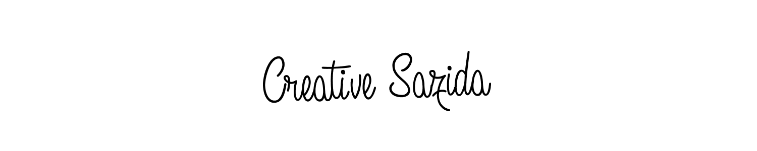 Use a signature maker to create a handwritten signature online. With this signature software, you can design (Angelique-Rose-font-FFP) your own signature for name Creative Sazida. Creative Sazida signature style 5 images and pictures png