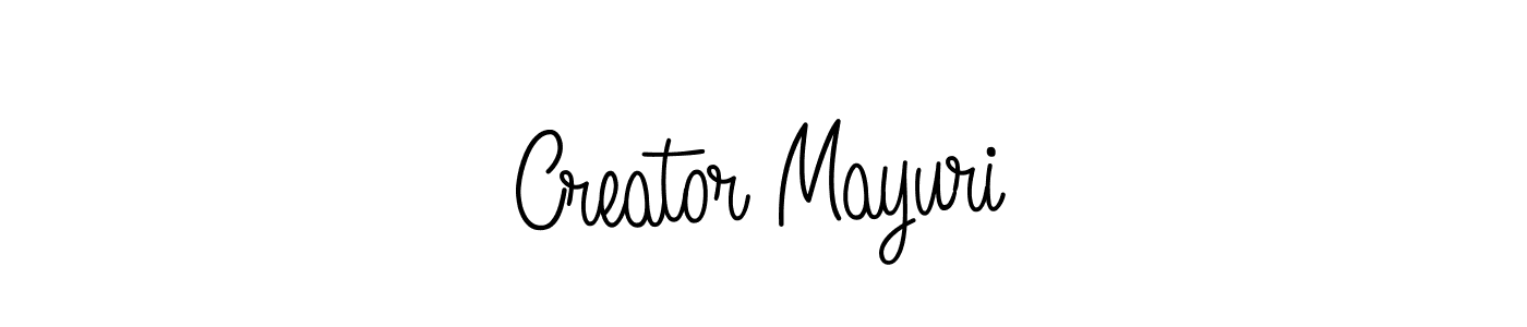 You should practise on your own different ways (Angelique-Rose-font-FFP) to write your name (Creator Mayuri) in signature. don't let someone else do it for you. Creator Mayuri signature style 5 images and pictures png