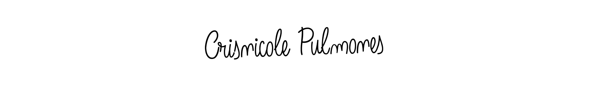 Once you've used our free online signature maker to create your best signature Angelique-Rose-font-FFP style, it's time to enjoy all of the benefits that Crisnicole Pulmones name signing documents. Crisnicole Pulmones signature style 5 images and pictures png