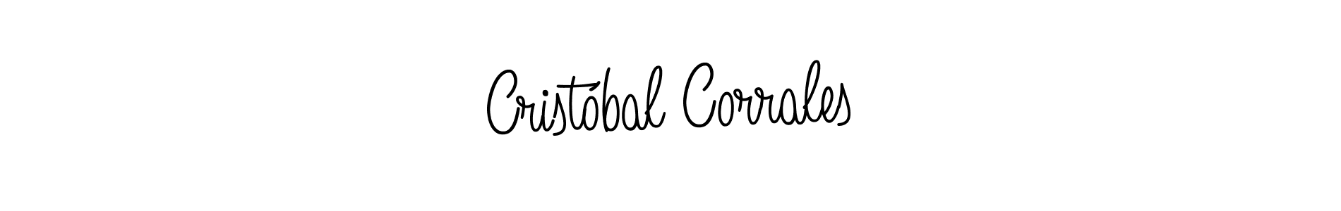 The best way (Angelique-Rose-font-FFP) to make a short signature is to pick only two or three words in your name. The name Cristóbal Corrales include a total of six letters. For converting this name. Cristóbal Corrales signature style 5 images and pictures png