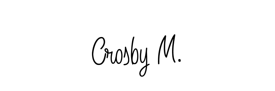 The best way (Angelique-Rose-font-FFP) to make a short signature is to pick only two or three words in your name. The name Crosby M. include a total of six letters. For converting this name. Crosby M. signature style 5 images and pictures png