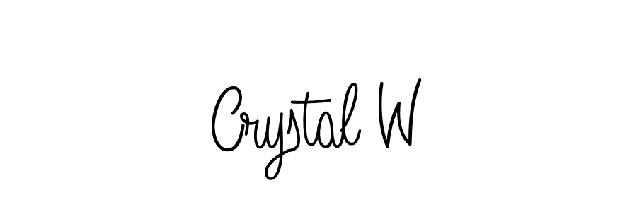 Make a beautiful signature design for name Crystal W. With this signature (Angelique-Rose-font-FFP) style, you can create a handwritten signature for free. Crystal W signature style 5 images and pictures png