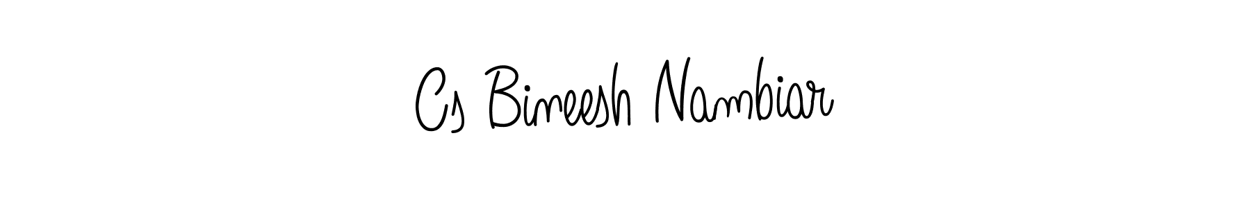 Create a beautiful signature design for name Cs Bineesh Nambiar. With this signature (Angelique-Rose-font-FFP) fonts, you can make a handwritten signature for free. Cs Bineesh Nambiar signature style 5 images and pictures png