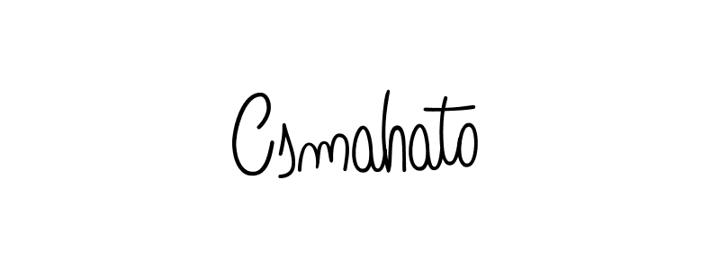 Make a beautiful signature design for name Csmahato. With this signature (Angelique-Rose-font-FFP) style, you can create a handwritten signature for free. Csmahato signature style 5 images and pictures png