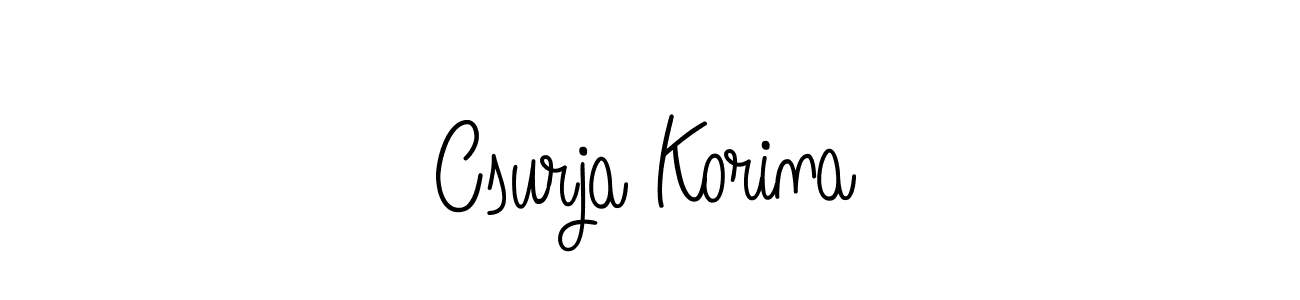 Create a beautiful signature design for name Csurja Korina. With this signature (Angelique-Rose-font-FFP) fonts, you can make a handwritten signature for free. Csurja Korina signature style 5 images and pictures png