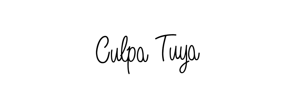 if you are searching for the best signature style for your name Culpa Tuya. so please give up your signature search. here we have designed multiple signature styles  using Angelique-Rose-font-FFP. Culpa Tuya signature style 5 images and pictures png