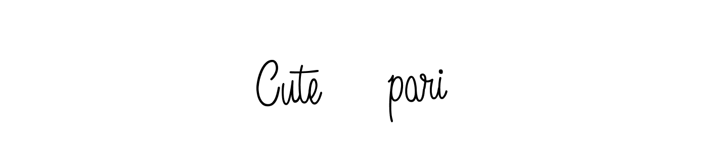 Make a beautiful signature design for name Cute❤️pari. With this signature (Angelique-Rose-font-FFP) style, you can create a handwritten signature for free. Cute❤️pari signature style 5 images and pictures png