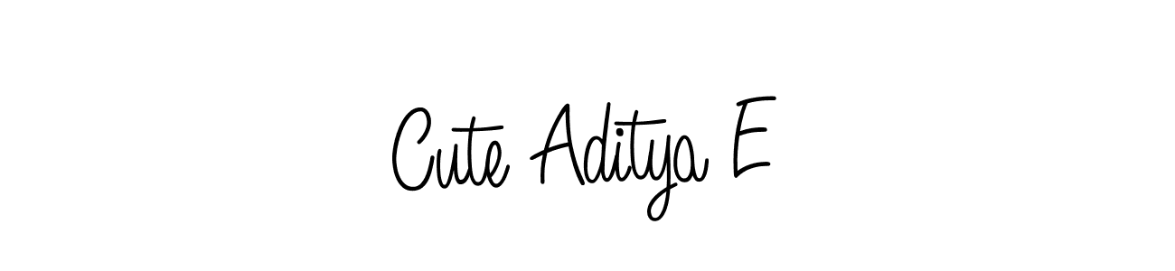 How to make Cute Aditya E name signature. Use Angelique-Rose-font-FFP style for creating short signs online. This is the latest handwritten sign. Cute Aditya E signature style 5 images and pictures png