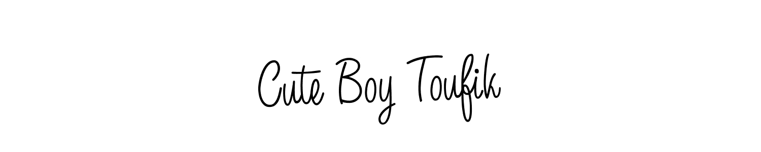 Angelique-Rose-font-FFP is a professional signature style that is perfect for those who want to add a touch of class to their signature. It is also a great choice for those who want to make their signature more unique. Get Cute Boy Toufik name to fancy signature for free. Cute Boy Toufik signature style 5 images and pictures png