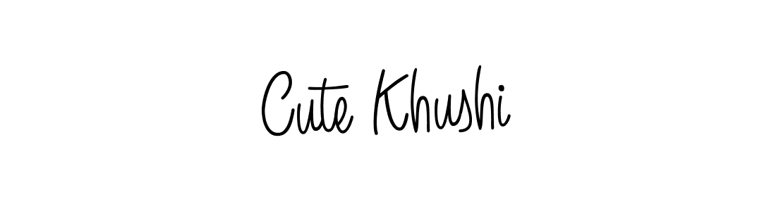 Use a signature maker to create a handwritten signature online. With this signature software, you can design (Angelique-Rose-font-FFP) your own signature for name Cute Khushi. Cute Khushi signature style 5 images and pictures png