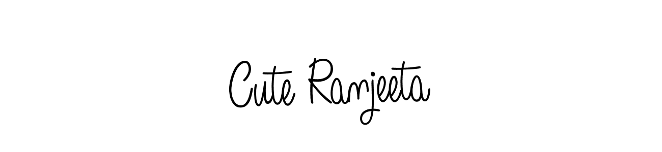 How to make Cute Ranjeeta name signature. Use Angelique-Rose-font-FFP style for creating short signs online. This is the latest handwritten sign. Cute Ranjeeta signature style 5 images and pictures png