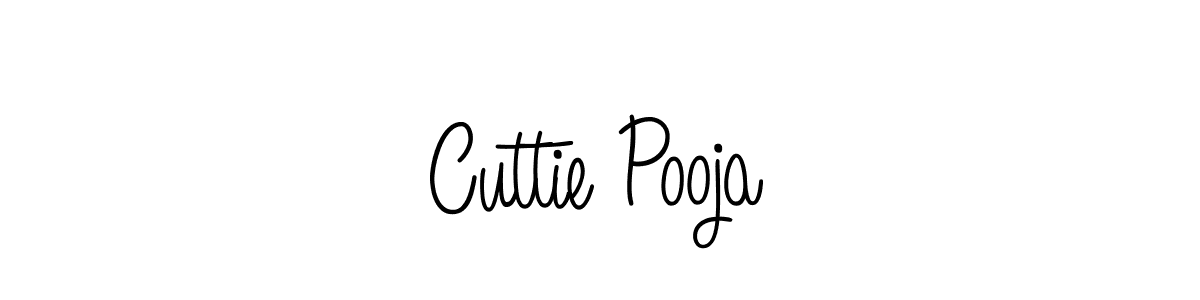 Make a beautiful signature design for name Cuttie Pooja. With this signature (Angelique-Rose-font-FFP) style, you can create a handwritten signature for free. Cuttie Pooja signature style 5 images and pictures png