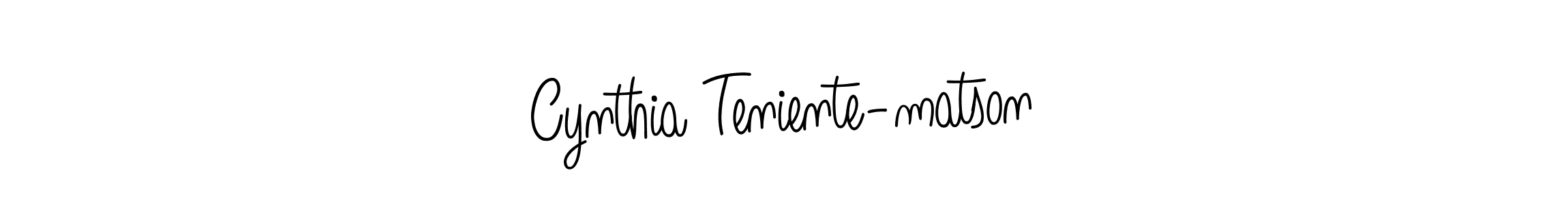 The best way (Angelique-Rose-font-FFP) to make a short signature is to pick only two or three words in your name. The name Cynthia Teniente-matson include a total of six letters. For converting this name. Cynthia Teniente-matson signature style 5 images and pictures png