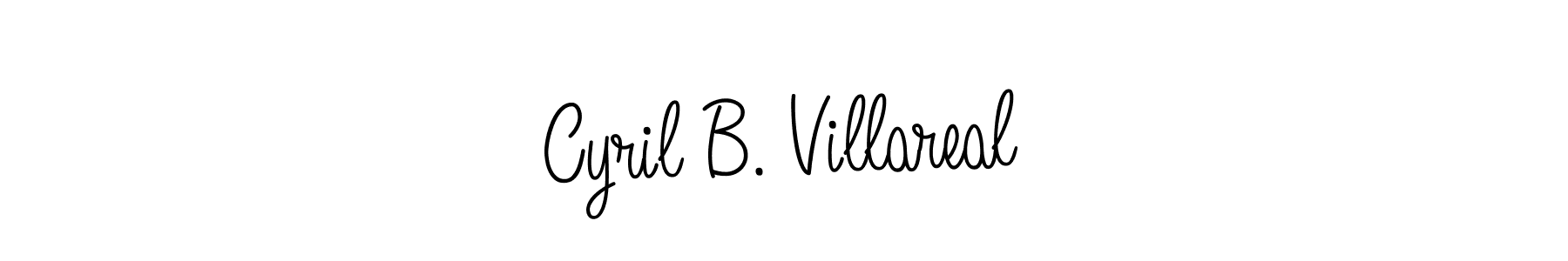 You should practise on your own different ways (Angelique-Rose-font-FFP) to write your name (Cyril B. Villareal) in signature. don't let someone else do it for you. Cyril B. Villareal signature style 5 images and pictures png