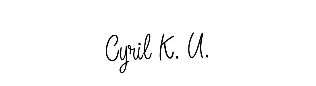 Create a beautiful signature design for name Cyril K. U.. With this signature (Angelique-Rose-font-FFP) fonts, you can make a handwritten signature for free. Cyril K. U. signature style 5 images and pictures png