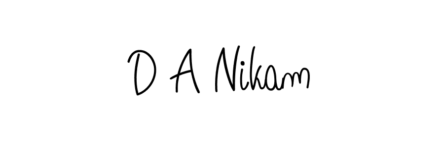 The best way (Angelique-Rose-font-FFP) to make a short signature is to pick only two or three words in your name. The name D A Nikam include a total of six letters. For converting this name. D A Nikam signature style 5 images and pictures png