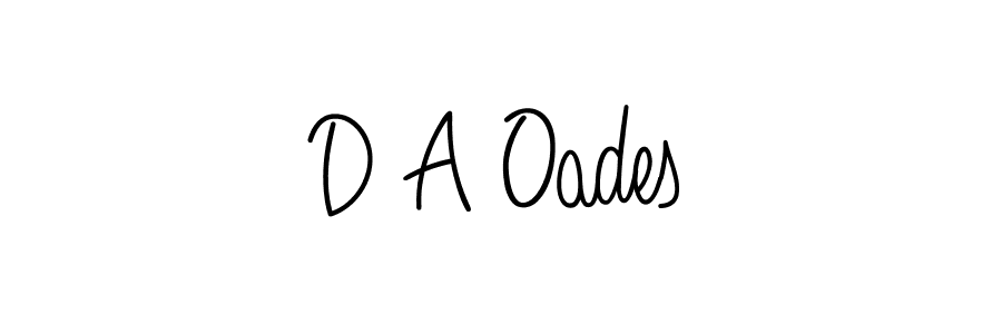 You should practise on your own different ways (Angelique-Rose-font-FFP) to write your name (D A Oades) in signature. don't let someone else do it for you. D A Oades signature style 5 images and pictures png