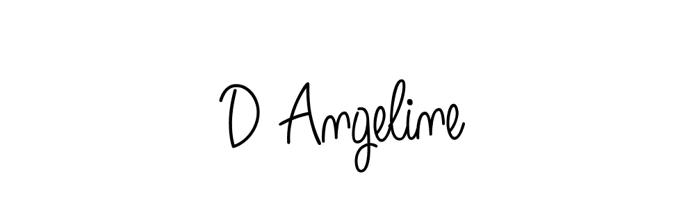 Make a beautiful signature design for name D Angeline. With this signature (Angelique-Rose-font-FFP) style, you can create a handwritten signature for free. D Angeline signature style 5 images and pictures png