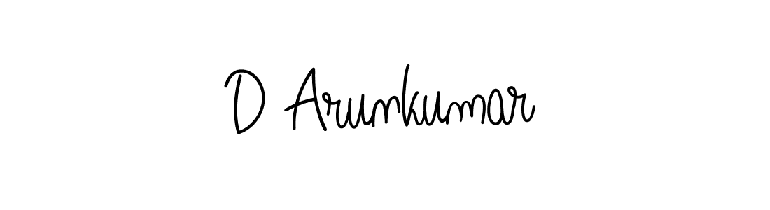 Use a signature maker to create a handwritten signature online. With this signature software, you can design (Angelique-Rose-font-FFP) your own signature for name D Arunkumar. D Arunkumar signature style 5 images and pictures png