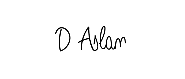 Create a beautiful signature design for name D Aslan. With this signature (Angelique-Rose-font-FFP) fonts, you can make a handwritten signature for free. D Aslan signature style 5 images and pictures png