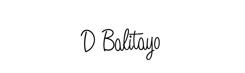 How to make D Balitayo name signature. Use Angelique-Rose-font-FFP style for creating short signs online. This is the latest handwritten sign. D Balitayo signature style 5 images and pictures png