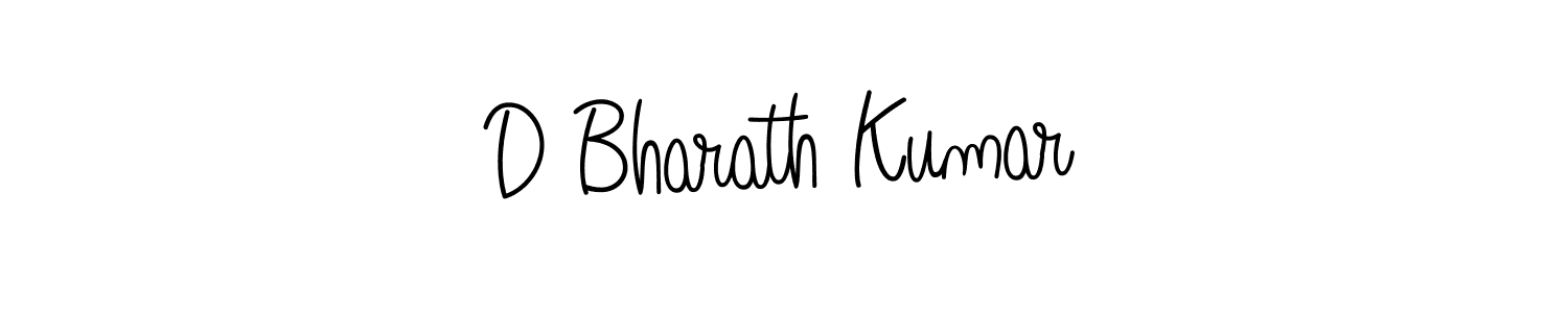 You should practise on your own different ways (Angelique-Rose-font-FFP) to write your name (D Bharath Kumar) in signature. don't let someone else do it for you. D Bharath Kumar signature style 5 images and pictures png