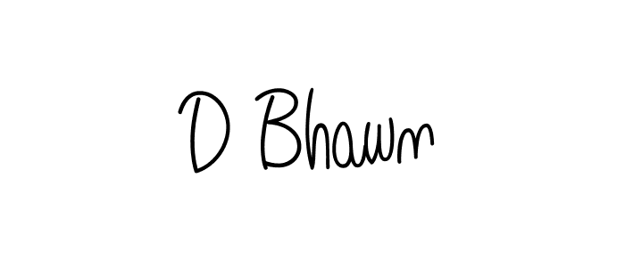 Make a beautiful signature design for name D Bhawn. With this signature (Angelique-Rose-font-FFP) style, you can create a handwritten signature for free. D Bhawn signature style 5 images and pictures png