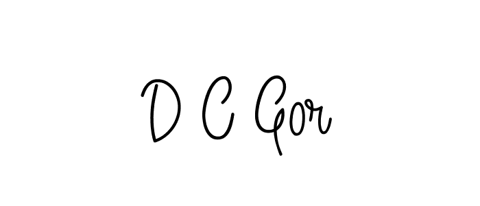 The best way (Angelique-Rose-font-FFP) to make a short signature is to pick only two or three words in your name. The name D C Gor include a total of six letters. For converting this name. D C Gor signature style 5 images and pictures png