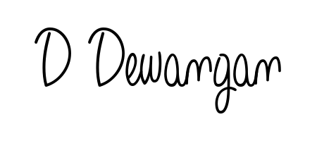 Use a signature maker to create a handwritten signature online. With this signature software, you can design (Angelique-Rose-font-FFP) your own signature for name D Dewangan. D Dewangan signature style 5 images and pictures png