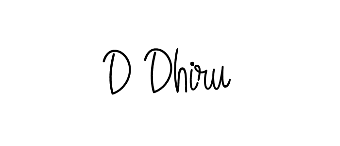 Make a beautiful signature design for name D Dhiru. With this signature (Angelique-Rose-font-FFP) style, you can create a handwritten signature for free. D Dhiru signature style 5 images and pictures png
