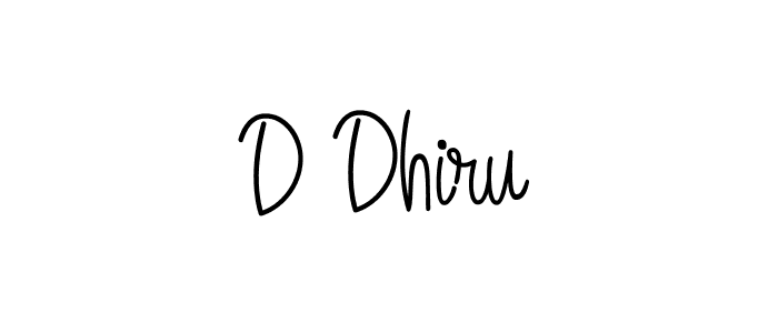 How to make D Dhiru name signature. Use Angelique-Rose-font-FFP style for creating short signs online. This is the latest handwritten sign. D Dhiru signature style 5 images and pictures png