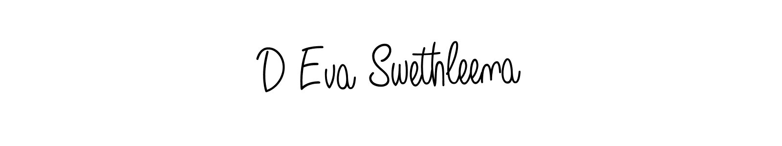 You should practise on your own different ways (Angelique-Rose-font-FFP) to write your name (D Eva Swethleena) in signature. don't let someone else do it for you. D Eva Swethleena signature style 5 images and pictures png