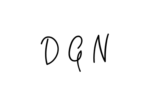 Make a beautiful signature design for name D G N. With this signature (Angelique-Rose-font-FFP) style, you can create a handwritten signature for free. D G N signature style 5 images and pictures png