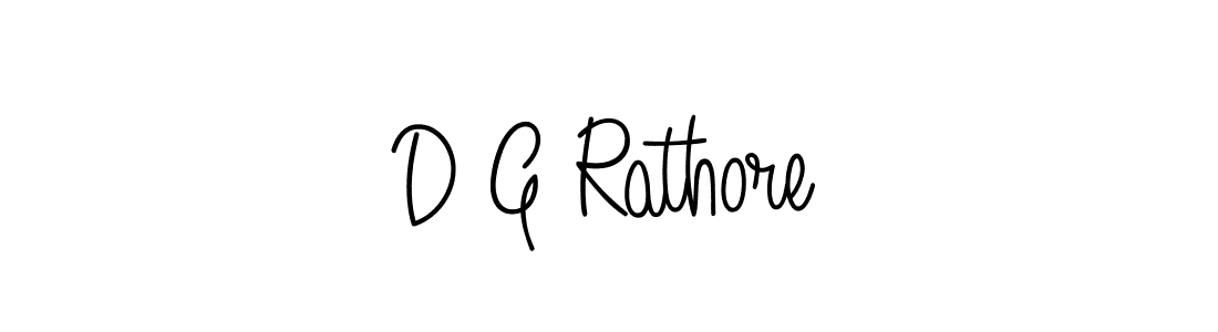 How to make D G Rathore name signature. Use Angelique-Rose-font-FFP style for creating short signs online. This is the latest handwritten sign. D G Rathore signature style 5 images and pictures png