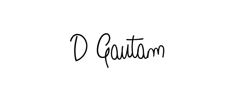You should practise on your own different ways (Angelique-Rose-font-FFP) to write your name (D Gautam) in signature. don't let someone else do it for you. D Gautam signature style 5 images and pictures png