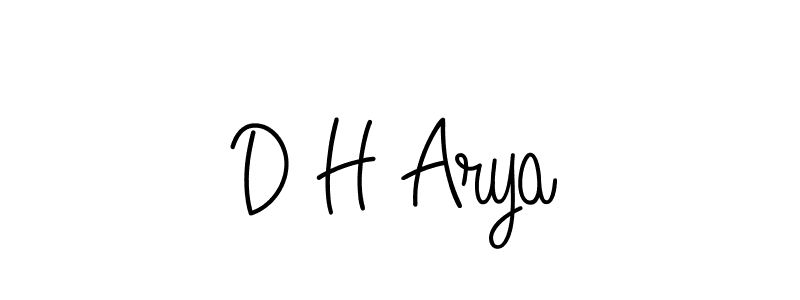 How to make D H Arya name signature. Use Angelique-Rose-font-FFP style for creating short signs online. This is the latest handwritten sign. D H Arya signature style 5 images and pictures png