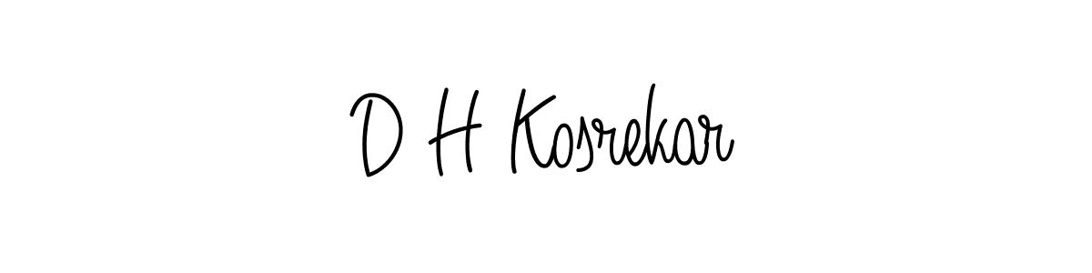 Make a beautiful signature design for name D H Kosrekar. With this signature (Angelique-Rose-font-FFP) style, you can create a handwritten signature for free. D H Kosrekar signature style 5 images and pictures png