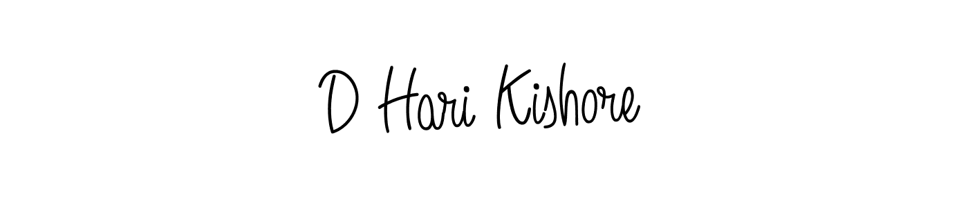 How to make D Hari Kishore name signature. Use Angelique-Rose-font-FFP style for creating short signs online. This is the latest handwritten sign. D Hari Kishore signature style 5 images and pictures png