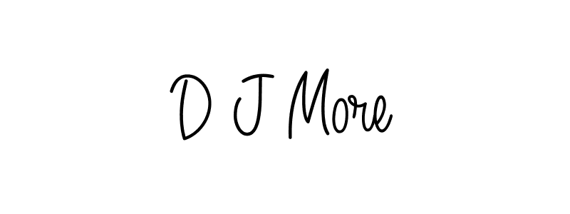 The best way (Angelique-Rose-font-FFP) to make a short signature is to pick only two or three words in your name. The name D J More include a total of six letters. For converting this name. D J More signature style 5 images and pictures png