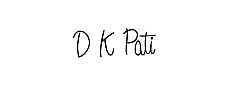 How to make D K Pati name signature. Use Angelique-Rose-font-FFP style for creating short signs online. This is the latest handwritten sign. D K Pati signature style 5 images and pictures png