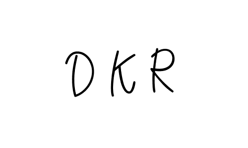 How to make D K R name signature. Use Angelique-Rose-font-FFP style for creating short signs online. This is the latest handwritten sign. D K R signature style 5 images and pictures png