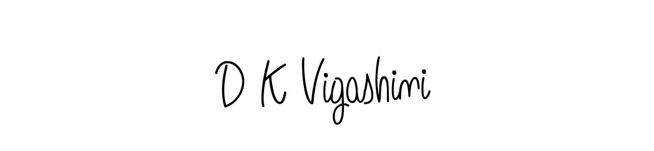 Check out images of Autograph of D K Vigashini name. Actor D K Vigashini Signature Style. Angelique-Rose-font-FFP is a professional sign style online. D K Vigashini signature style 5 images and pictures png