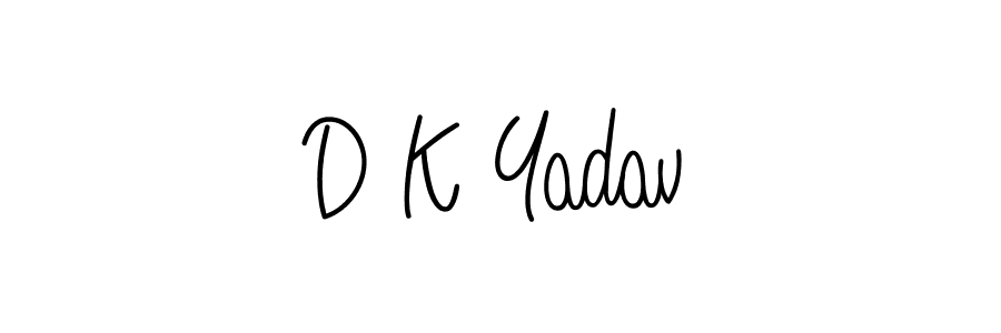 How to make D K Yadav name signature. Use Angelique-Rose-font-FFP style for creating short signs online. This is the latest handwritten sign. D K Yadav signature style 5 images and pictures png