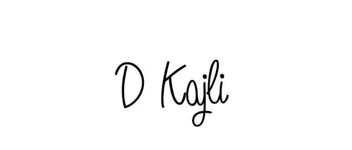 D Kajli stylish signature style. Best Handwritten Sign (Angelique-Rose-font-FFP) for my name. Handwritten Signature Collection Ideas for my name D Kajli. D Kajli signature style 5 images and pictures png