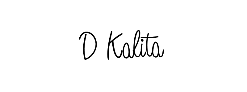 Design your own signature with our free online signature maker. With this signature software, you can create a handwritten (Angelique-Rose-font-FFP) signature for name D Kalita. D Kalita signature style 5 images and pictures png