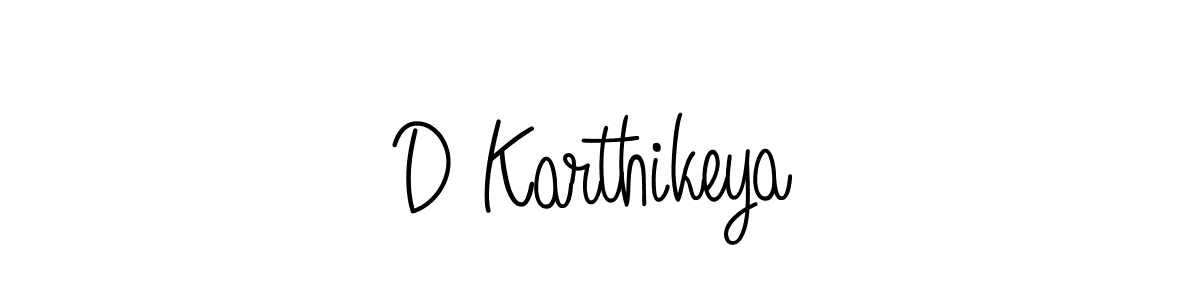 How to make D Karthikeya name signature. Use Angelique-Rose-font-FFP style for creating short signs online. This is the latest handwritten sign. D Karthikeya signature style 5 images and pictures png