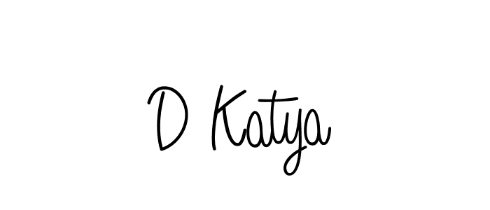 Make a beautiful signature design for name D Katya. With this signature (Angelique-Rose-font-FFP) style, you can create a handwritten signature for free. D Katya signature style 5 images and pictures png