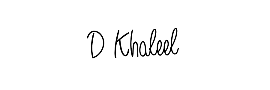 Use a signature maker to create a handwritten signature online. With this signature software, you can design (Angelique-Rose-font-FFP) your own signature for name D Khaleel. D Khaleel signature style 5 images and pictures png